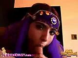 Arabian beauty Eva gets pussy stuffed filled with cum video